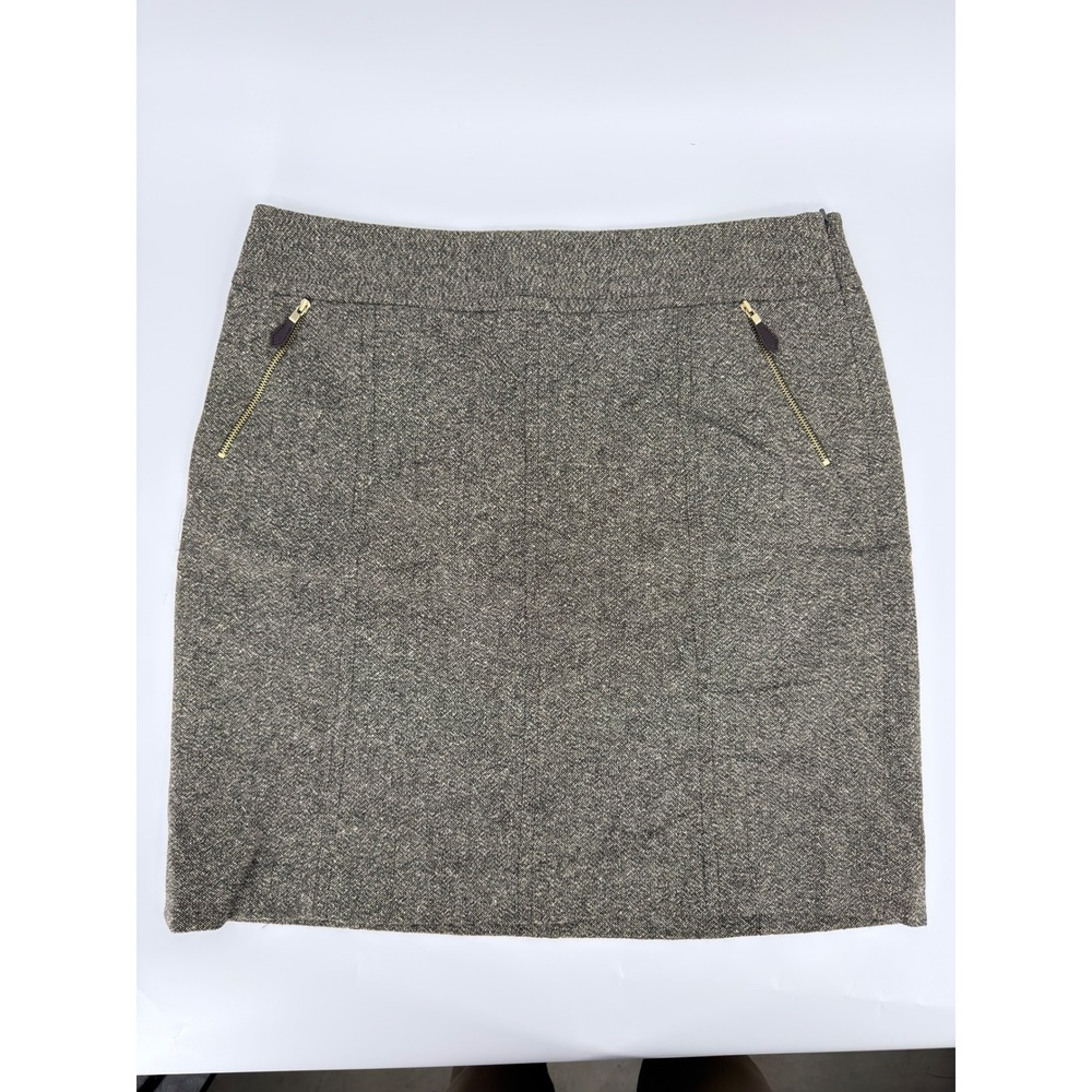 Ann Taylor Pencil Skirt Tweed Classic Women Size 14 Gray Professional Workwear